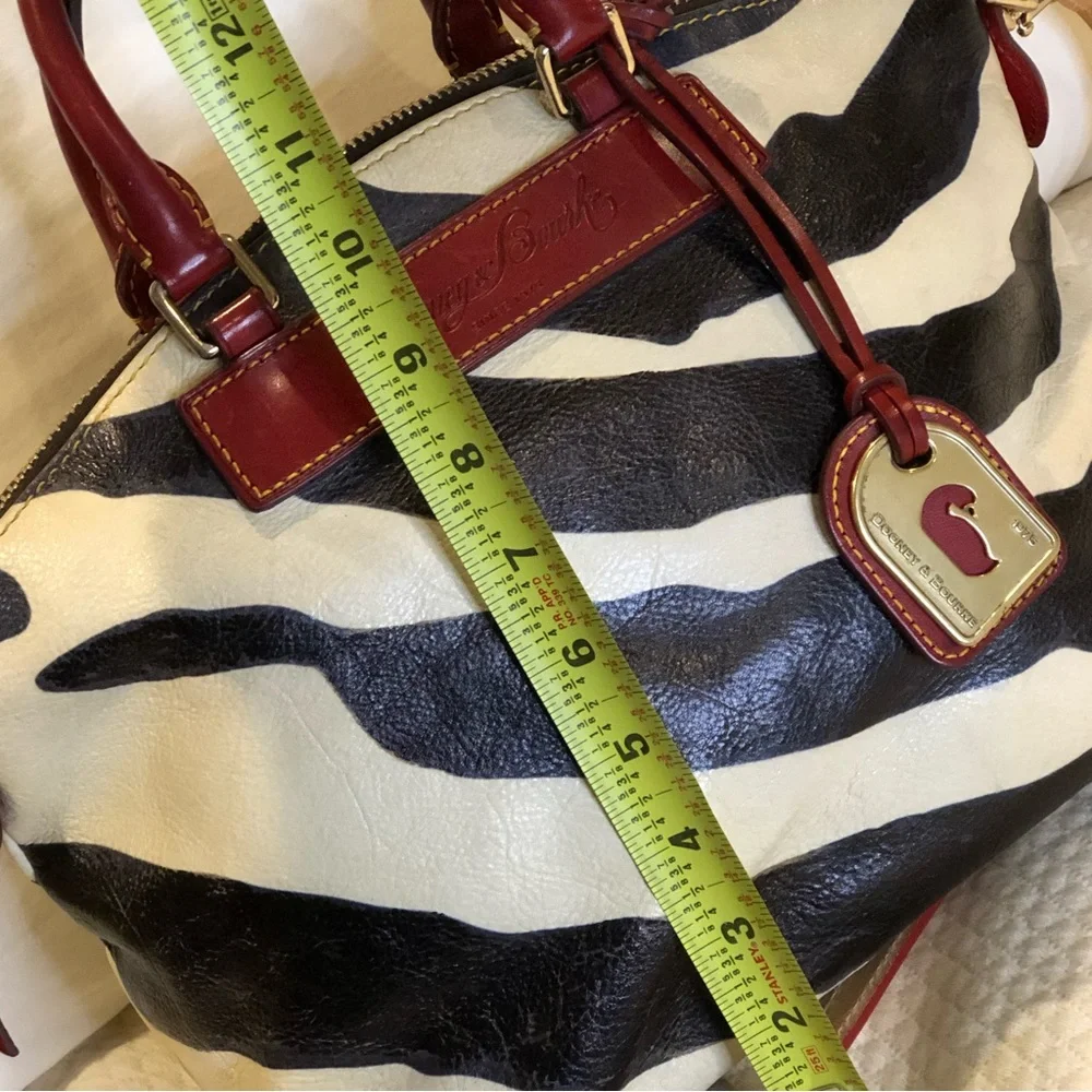 DOONEY & BOURKE Florentine Vacchetta Leather Juliette Zebra Striped Dome Satchel